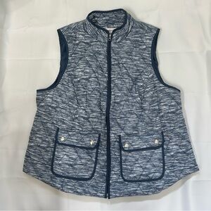 Croft & Barrow Blue Quilted Vest with Pockets